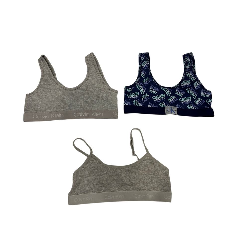 Calvin Klein Girls 3 Bralette Lot SZ M 7/8